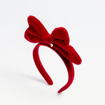 Big Red Velvet Bow Headband for Kids