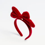 Big Red Velvet Bow Headband for Kids