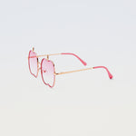 Apple Delight sunglasses in pink with rose-colored lenses and pink arms