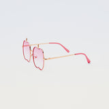 Apple Delight sunglasses in pink with rose-colored lenses and pink arms